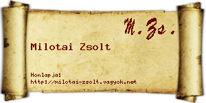 Milotai Zsolt névjegykártya